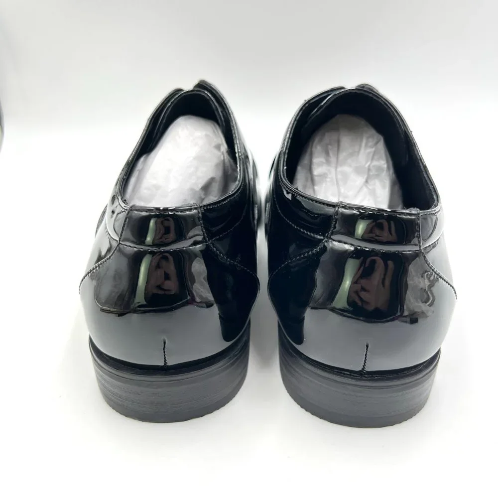 11W 11 WIDE Stacy Adams Mens Gala‎ Black Patent Oxfords Dress Shoes New